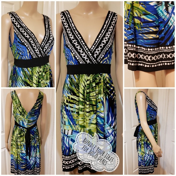 NWT| Connected Petite {TROPICAL PRINT DRESS} 14P - Picture 2 of 9